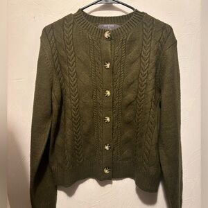 Primark Forest Green Cable Knit Cardigan